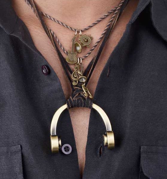 Musical Headphones Necklace (RJMN11)-0