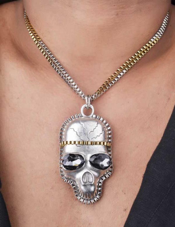 Skull Inspired Necklace (RJMN14)-0