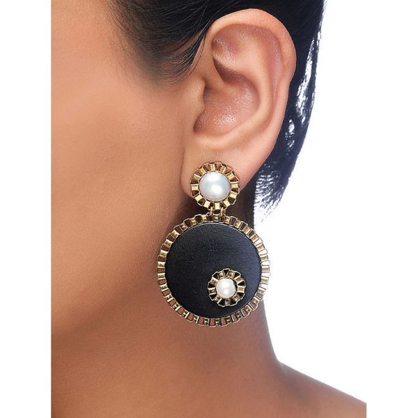 Wooden-Pearl-Top Earring(RJE657)