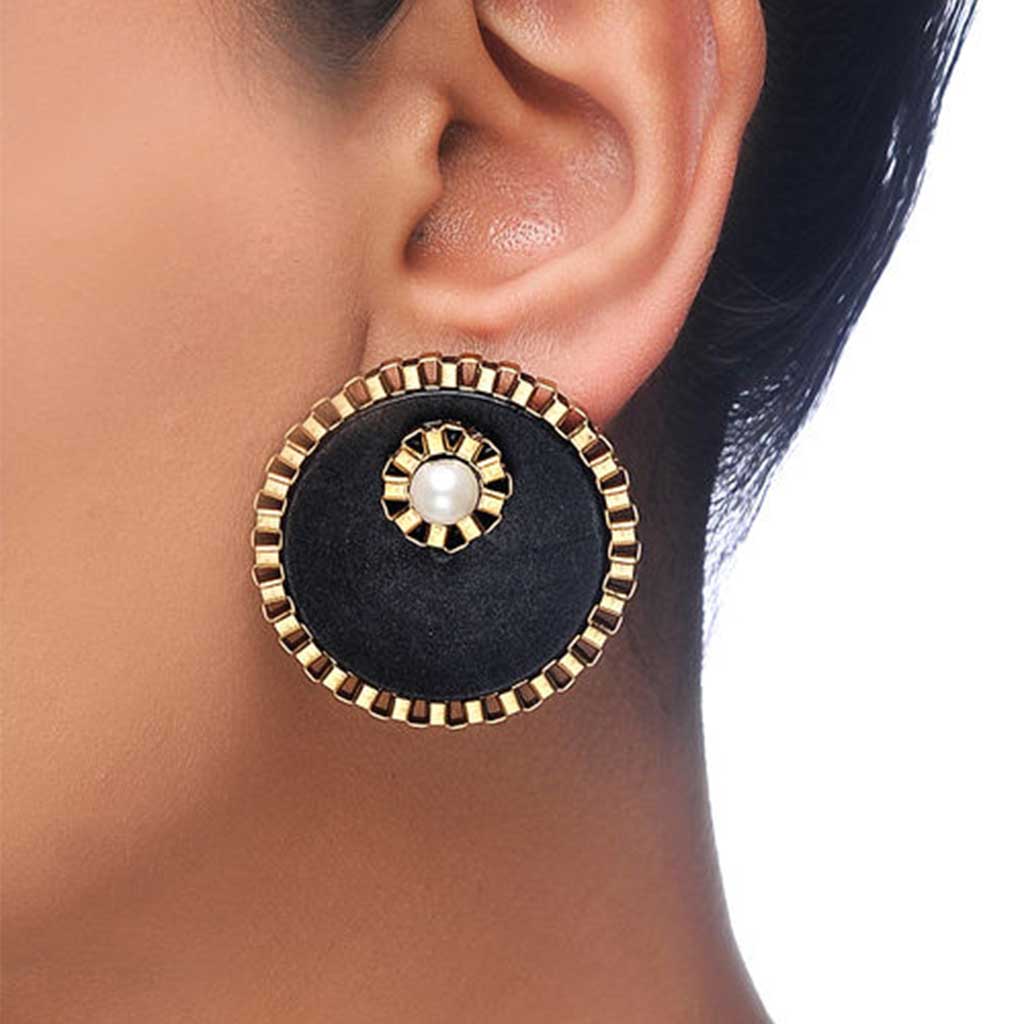 Black Round Studs(RJE670) - Image 2