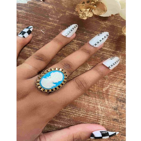 Sky Blue Victoria Finger Ring (RJR499)