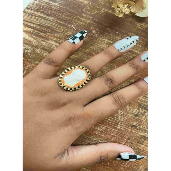 Orange Victoria Finger Ring (RJR504)